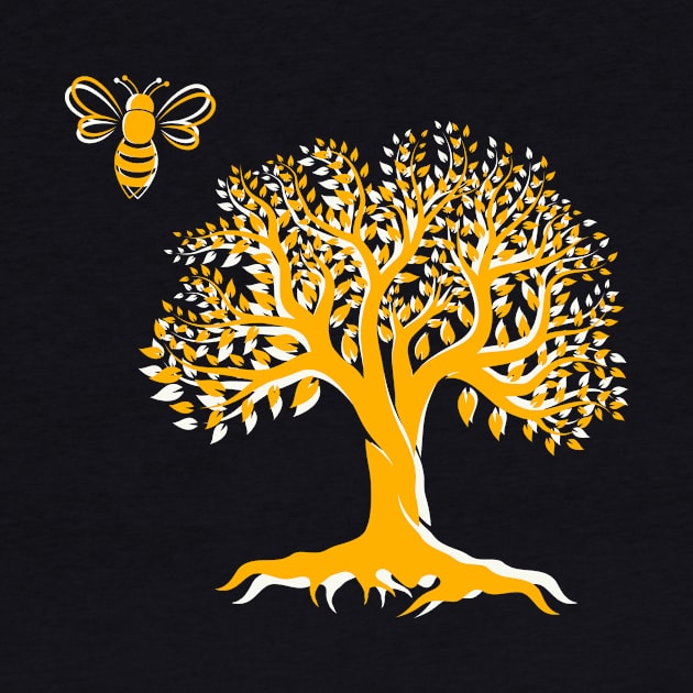 Tree of Life and Bee - Nature Lovers Design by Bee-Fusion